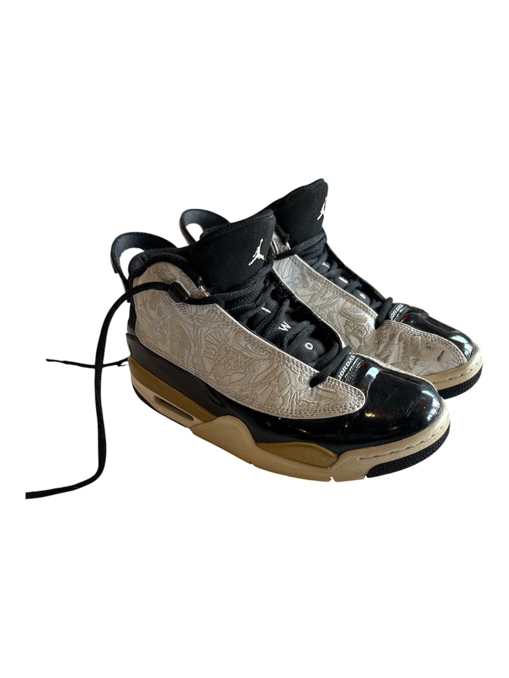 Air Jordan Dub Zero Metallic Gold Kids' Sneakers 5Y Basketball Patent Leather